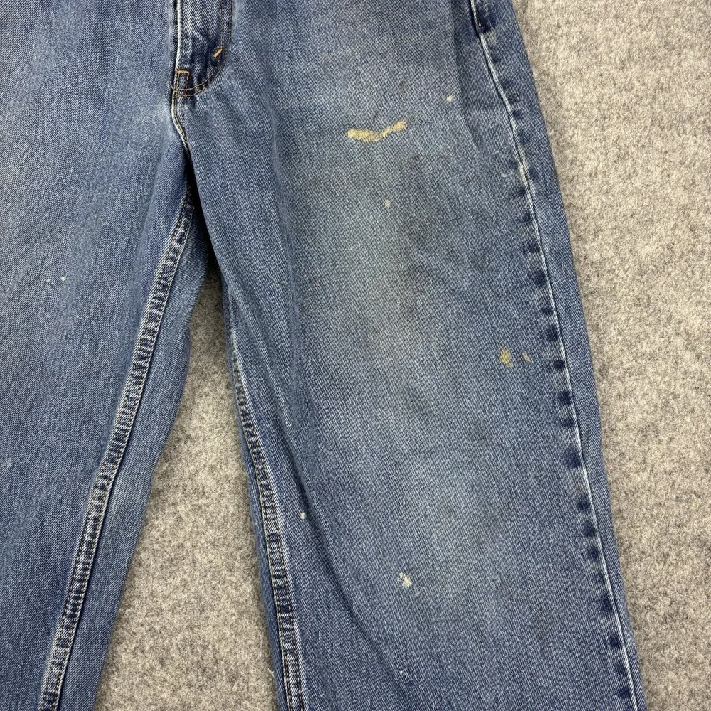 Levi's 505 Jeans Mens 34x34 Straight Leg Medium Wash Work Painters Blue Denim